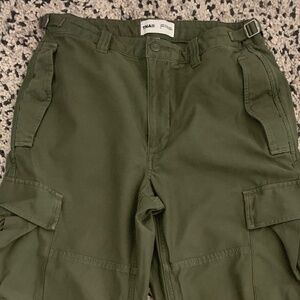Aritzia TNA Supply Cargo Pants Green Women's 6 Wide Leg LIKE NEW